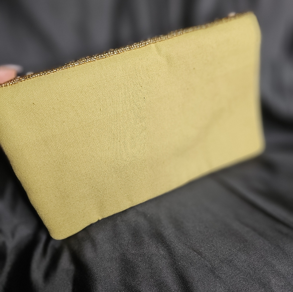 Sfera Femme Gold Beaded Clutch With Stone Accents - Picture 5 of 11